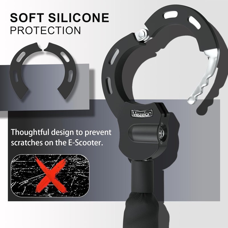 Mezelon Electric Scooter Lock, 8mm Chain Lock Bike Locks Heavy Duty Anti Theft with 3 Keys for E-Bike/Electric Scooters - Image 3